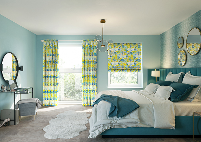 Faded Glamour, China Blue Chartreuse - Made To Measure Curtains - Image 14